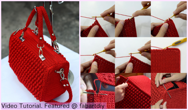 Bobble Stitch Handbag Crochet Pattern With Video Tutorial