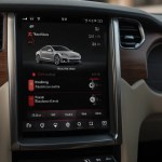 Tesla app interface displaying vehicle control capabilities with remote monitoring and electric management features