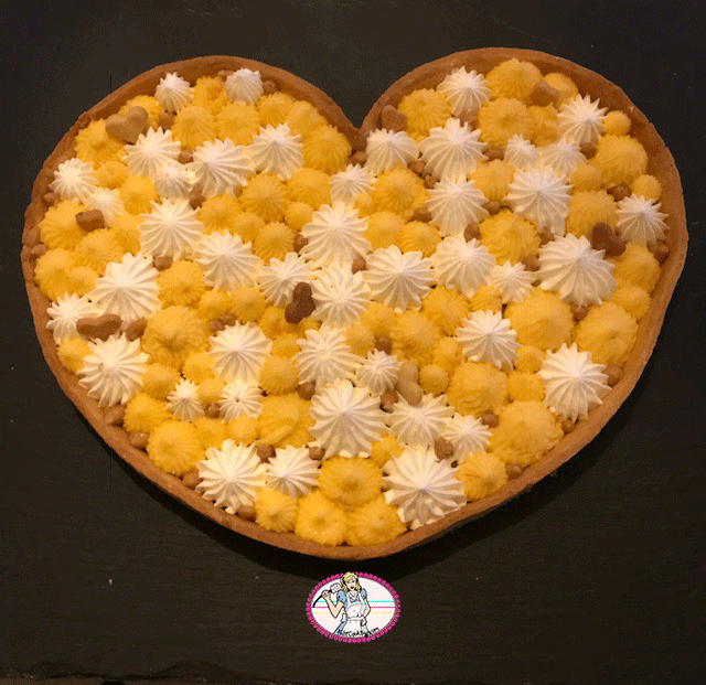 Tarte mandarine yuzu et praliné