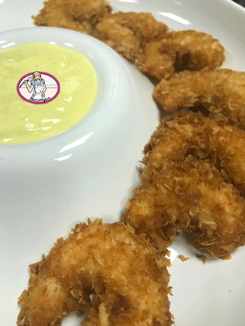 Crevettes coco et yaourt curcuma
