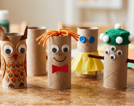 petits personnages rouleau carton