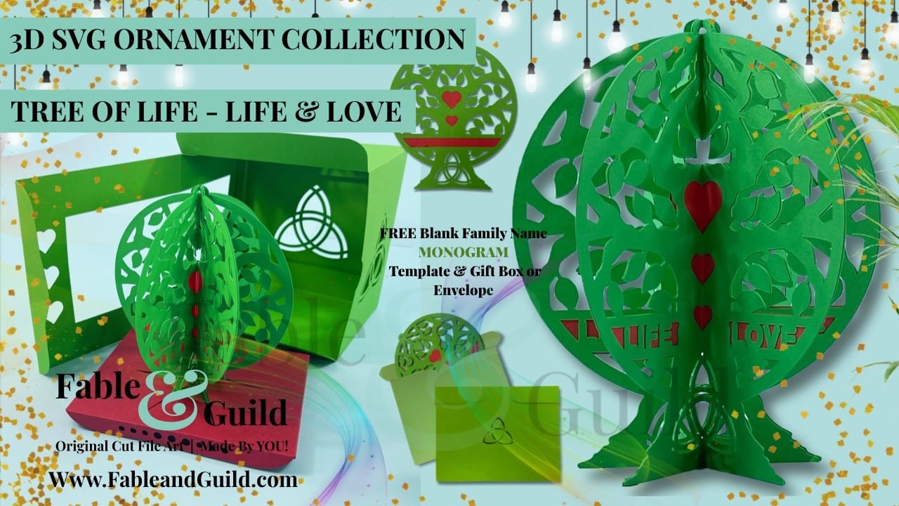 Pick your monogram font and frame and let the monogram generator get to work! 3d Tree Of Life Svg Monogram Life Love Cut File Fable Guild