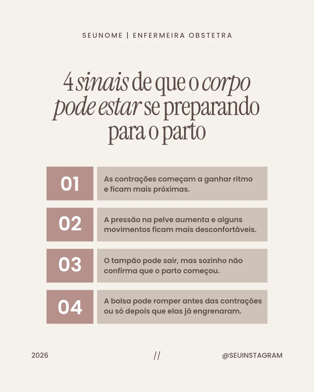 Post para feed de enfermagem obstétrica 2
