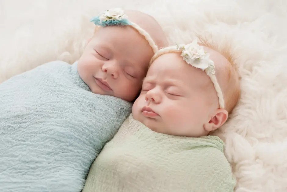 twins sleeping peacefully through the night.