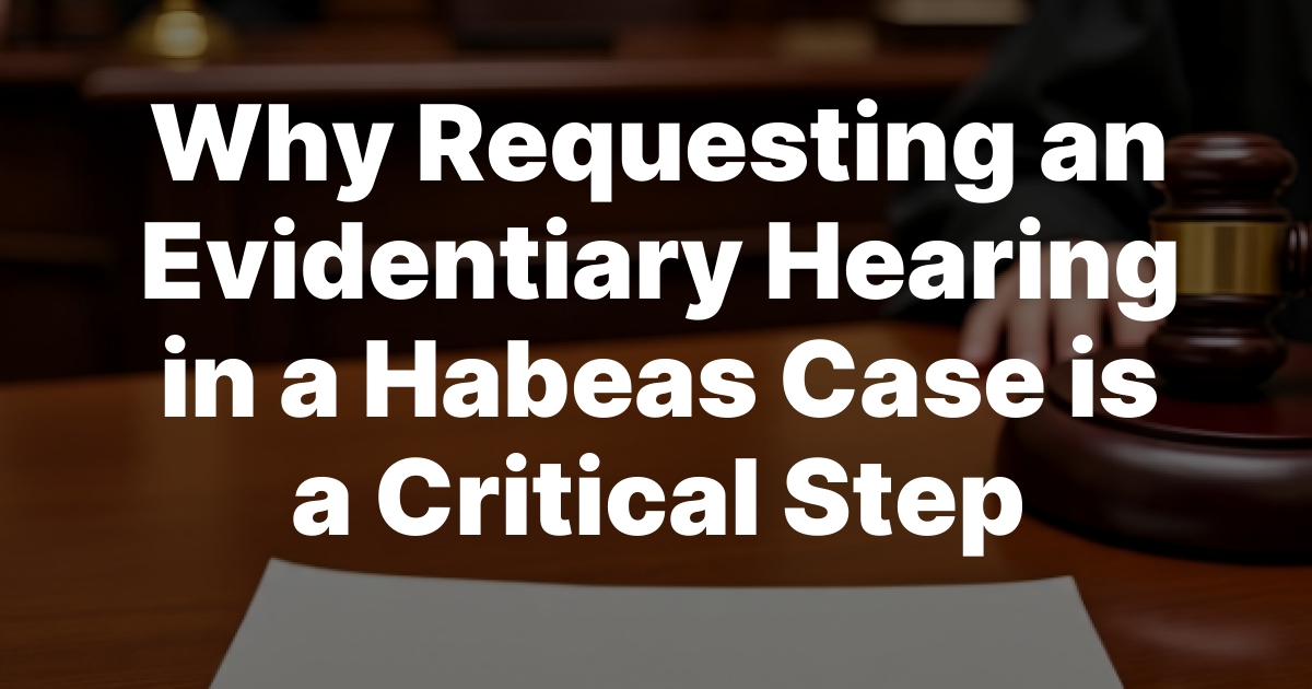 Why Requesting an Evidentiary Hearing in a Habeas Case is a Critical Step