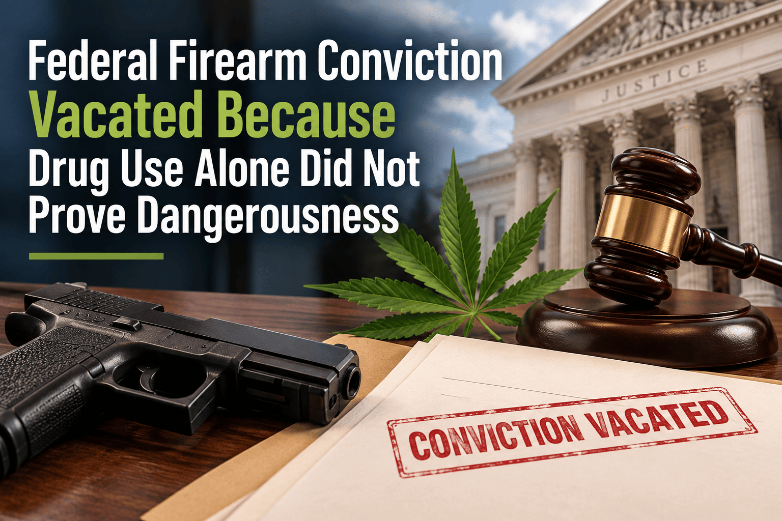 Federal Firearm Conviction Vacated Because Drug Use Alone Did Not Prove Dangerousness