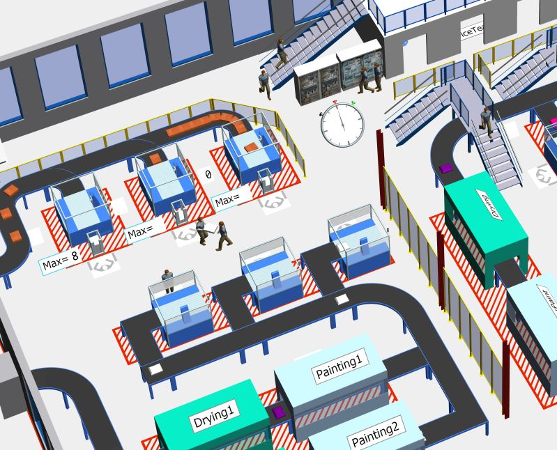 Process Simulation For Production And Logistics - Gradient Background Collection - Ultra HD Quality