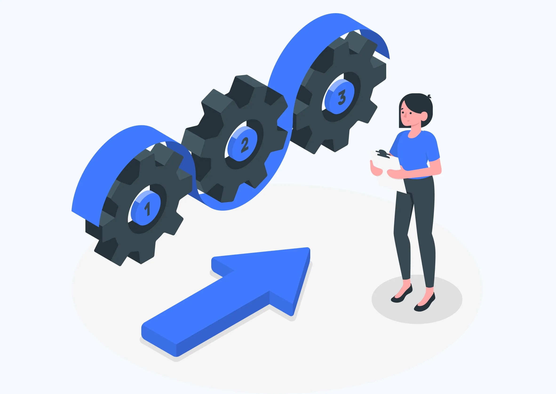 Illustration of automated workflows showing efficiency and precision, highlighting the benefits of using a process builder for team operations.