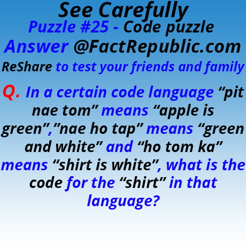 Puzzle #25. Code Puzzle.