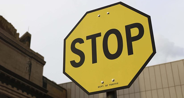 Yellow stop signs