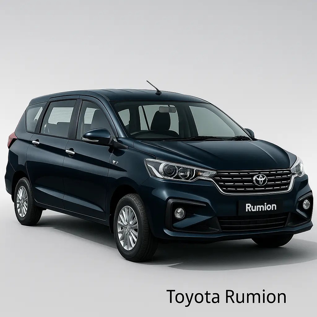 Toyota Rumion family car with spacious seating and boot space