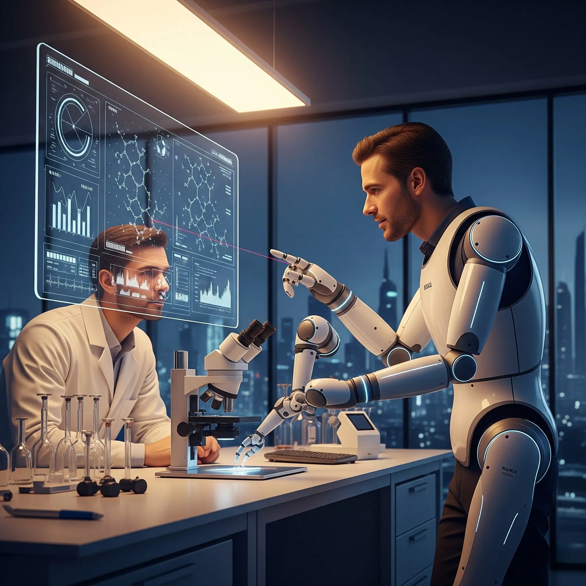 a man in a white suit and a man in a white suit looking at a man in a white suit
