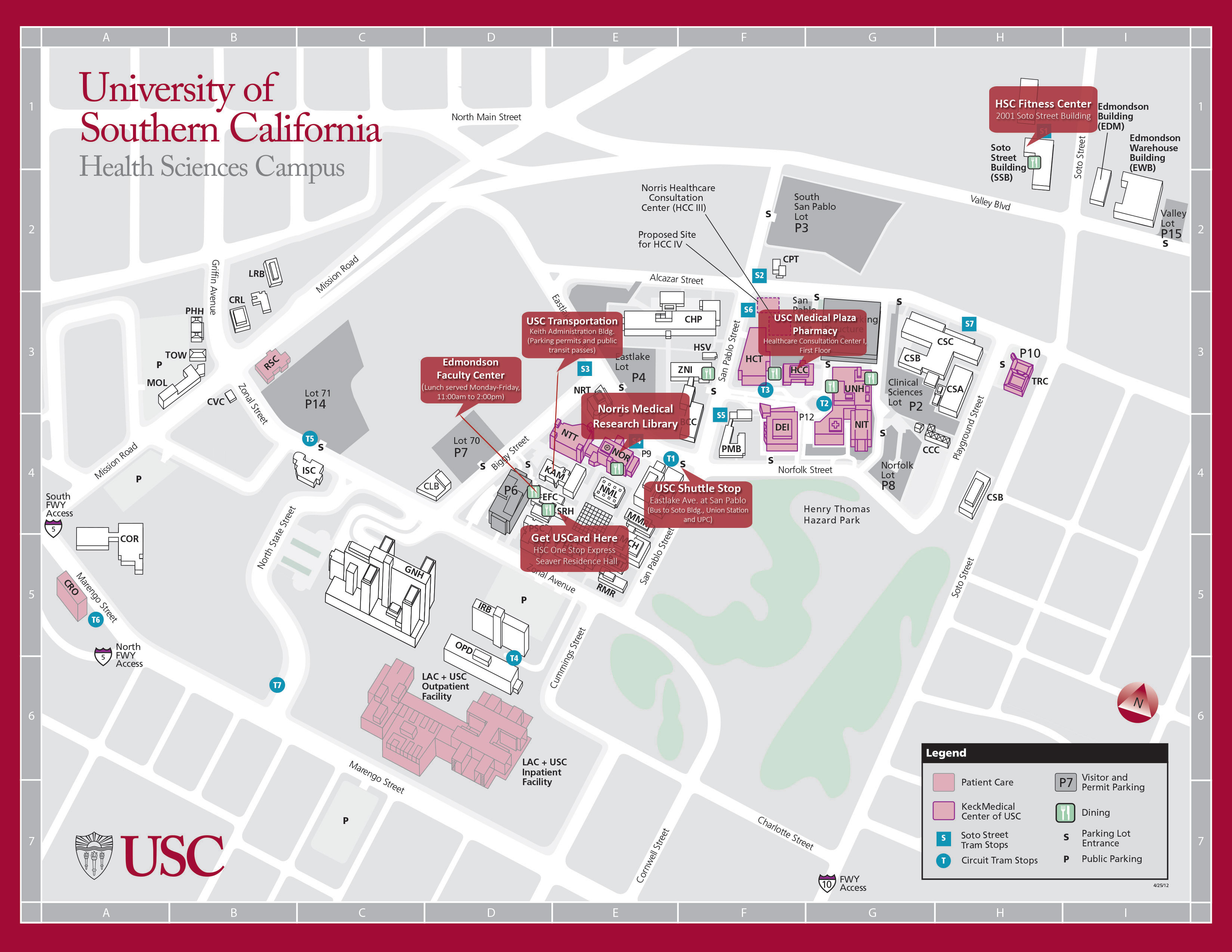 Usc Campus Map Mccarthy Quad Campus Map Hartford HSC Services Map Web1 