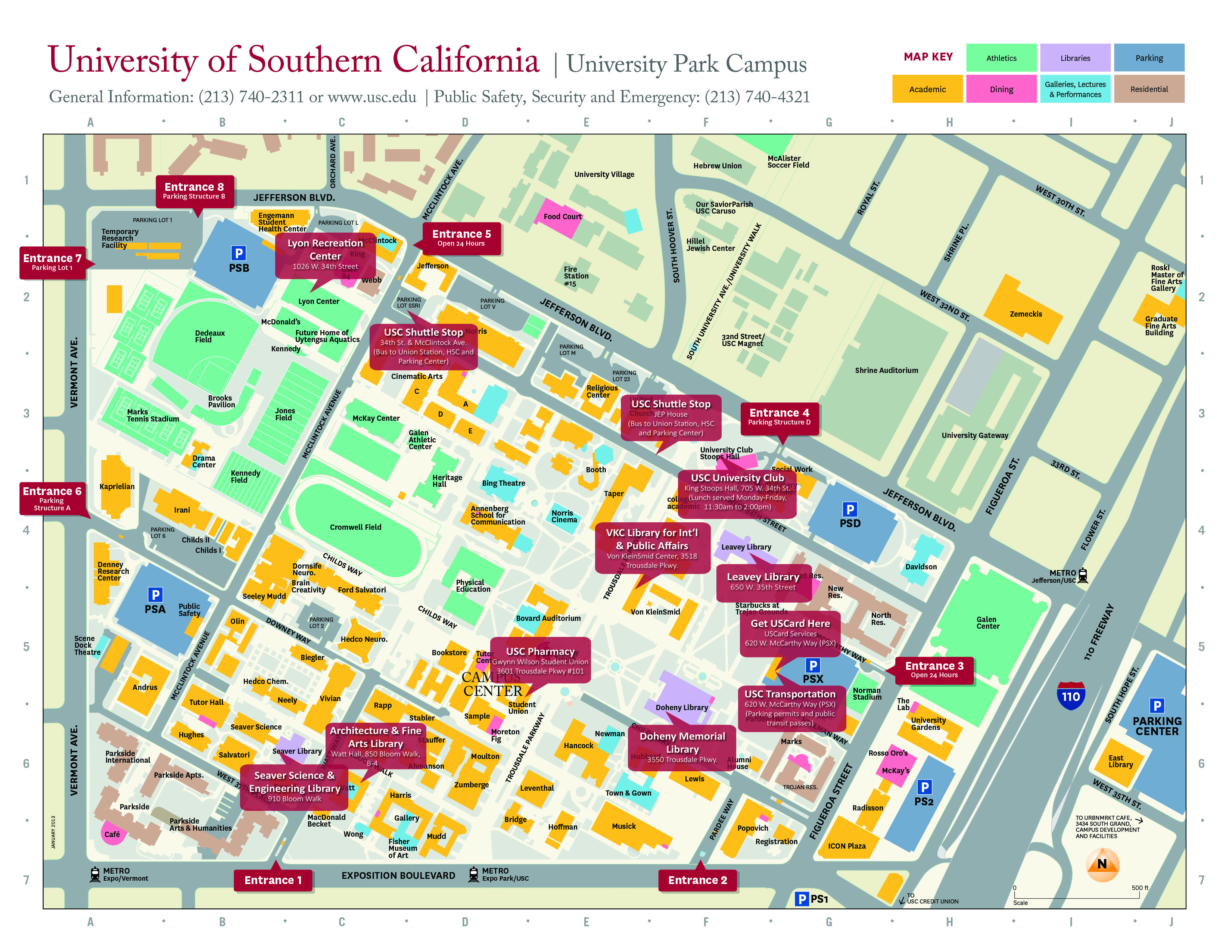 Usc Campus Map UPC Services Map1 