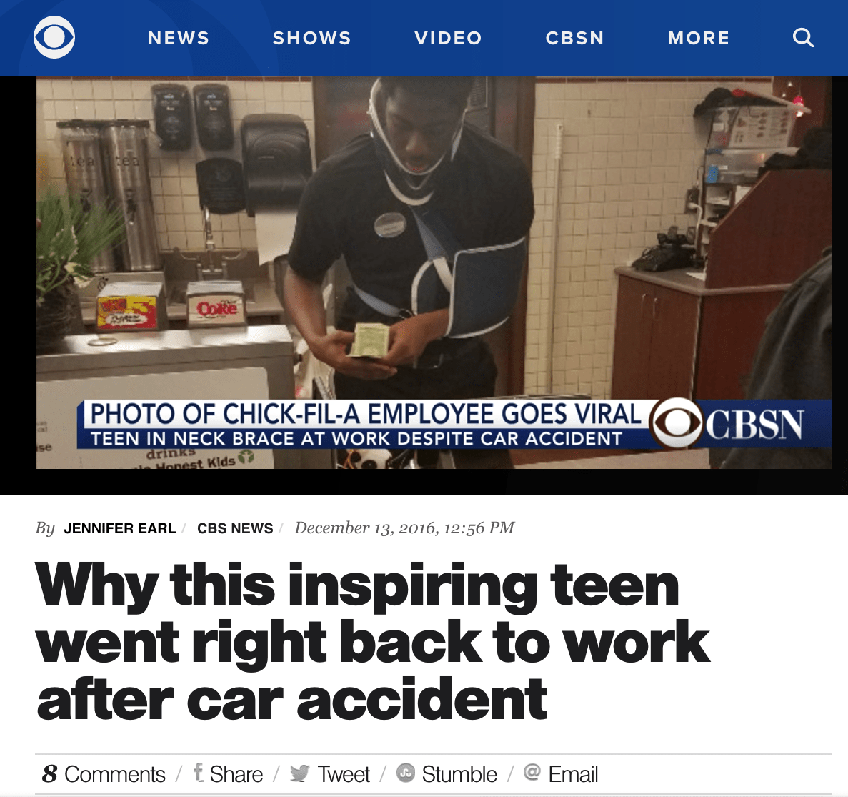 Why This Inspiring Teen Went Right Back to Work After Car Accident