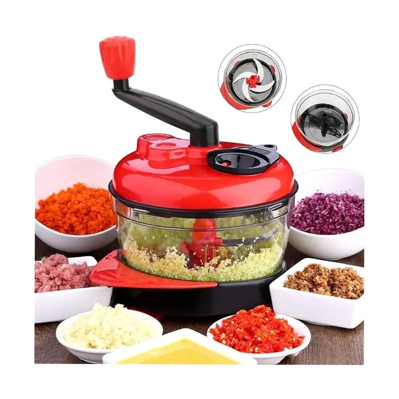 Vegetable Chopper Hand-Crank Food Processor 1.2 L – Multifunction Manual Vegetable Cutter & Shredder