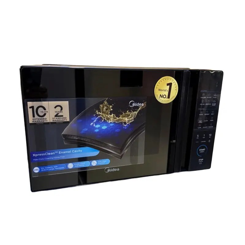 Midea 25L Inverter Quattro Microwave Oven – XpressClean™ Enamel, Large Turntable, Auto-Clean