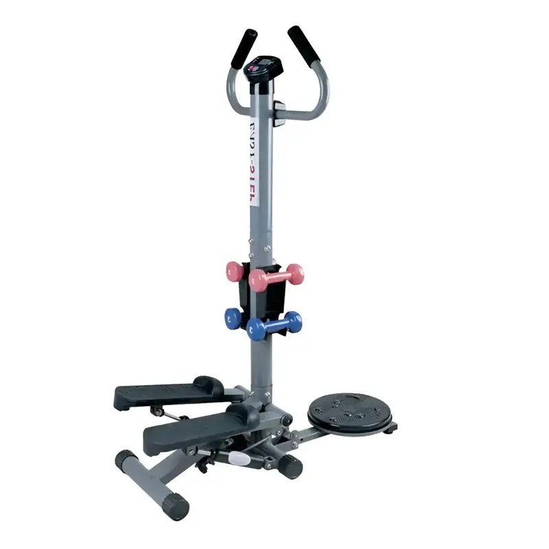 3-in-1 Multifunction Mini Stepper with Handlebar , 2 Dumbbells & Waist Twister – Adjustable Fitness Step Machine