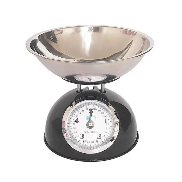 MK24628 Mechanical Kitchen Scale 5kg – Retro Analog Platform Scale with Stainless Steel Bowl | Accurate Food Measuring Tool