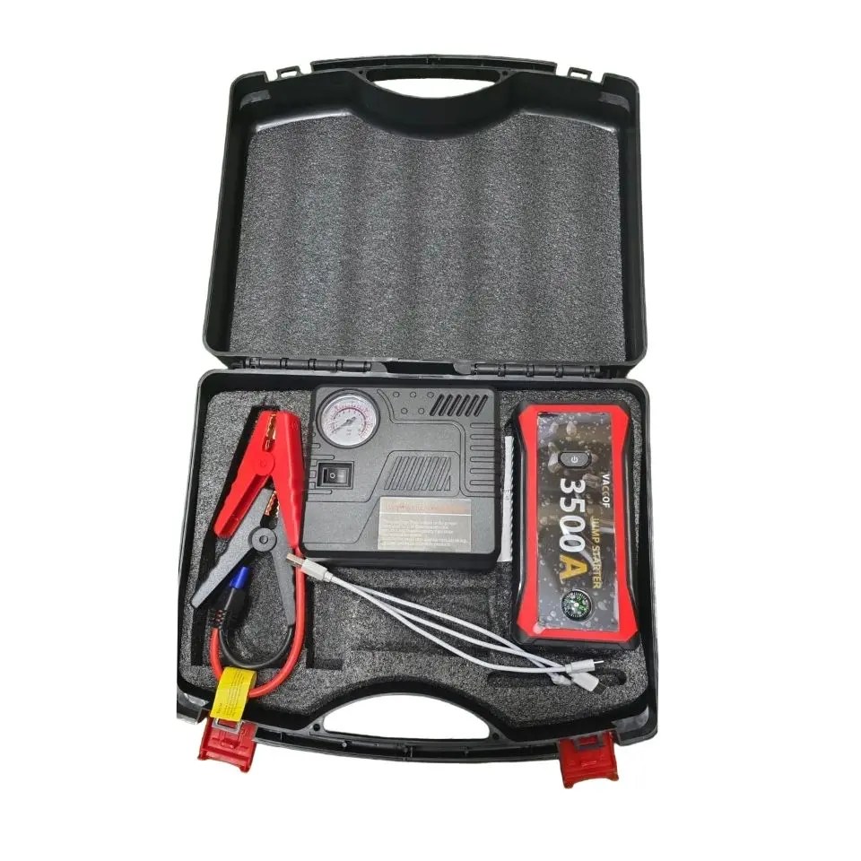 3500A Car Jump Starter with Air Compressor – Portable Battery Booster, Tyre Inflator & Emergency Power Kit