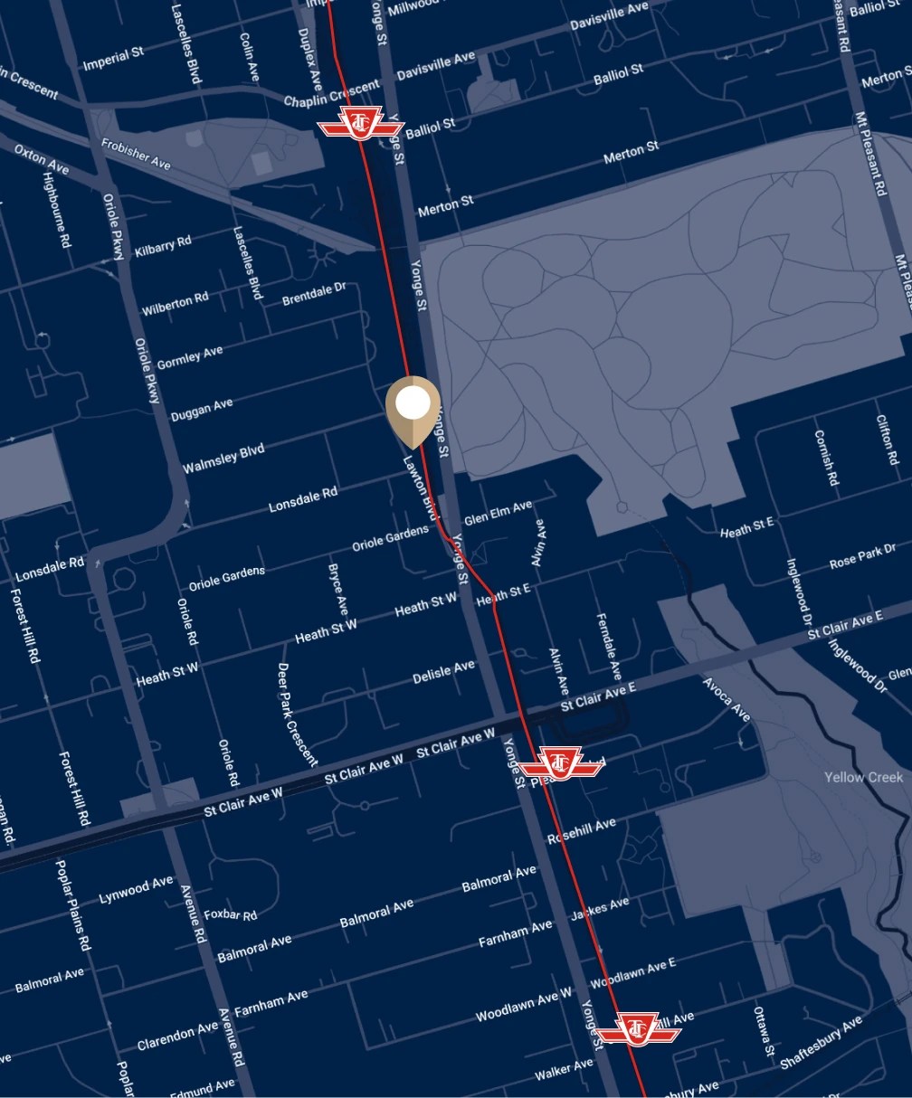 Fairway Transit Oriented Living Yonge St Clair Map.webp