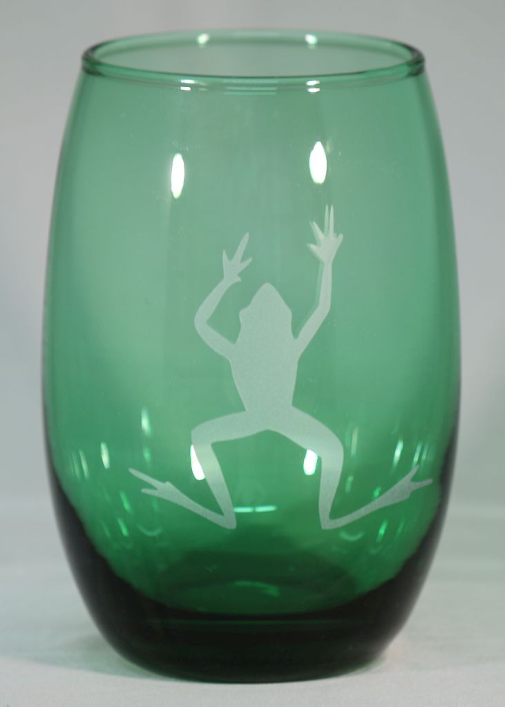 Frog beverage glass by Rox Heath