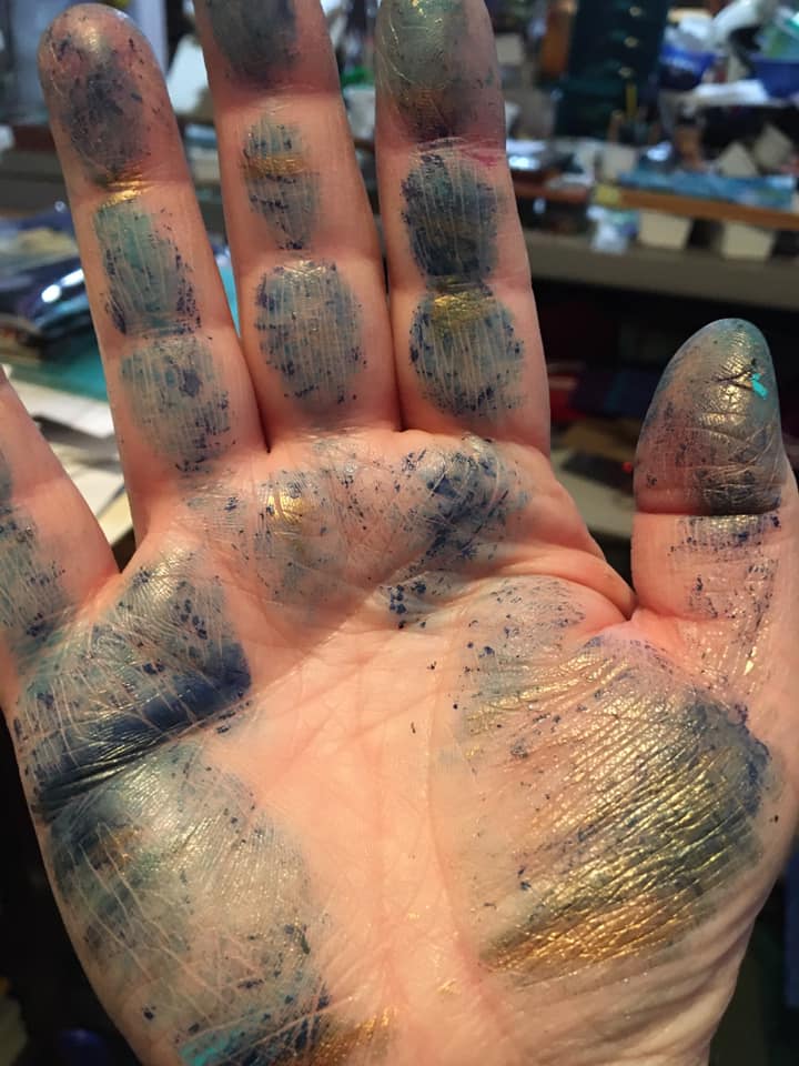 Guess what colors Kris working on?