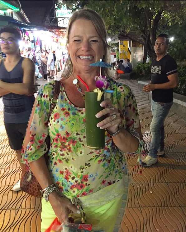 After dinner cocktails served in bamboo