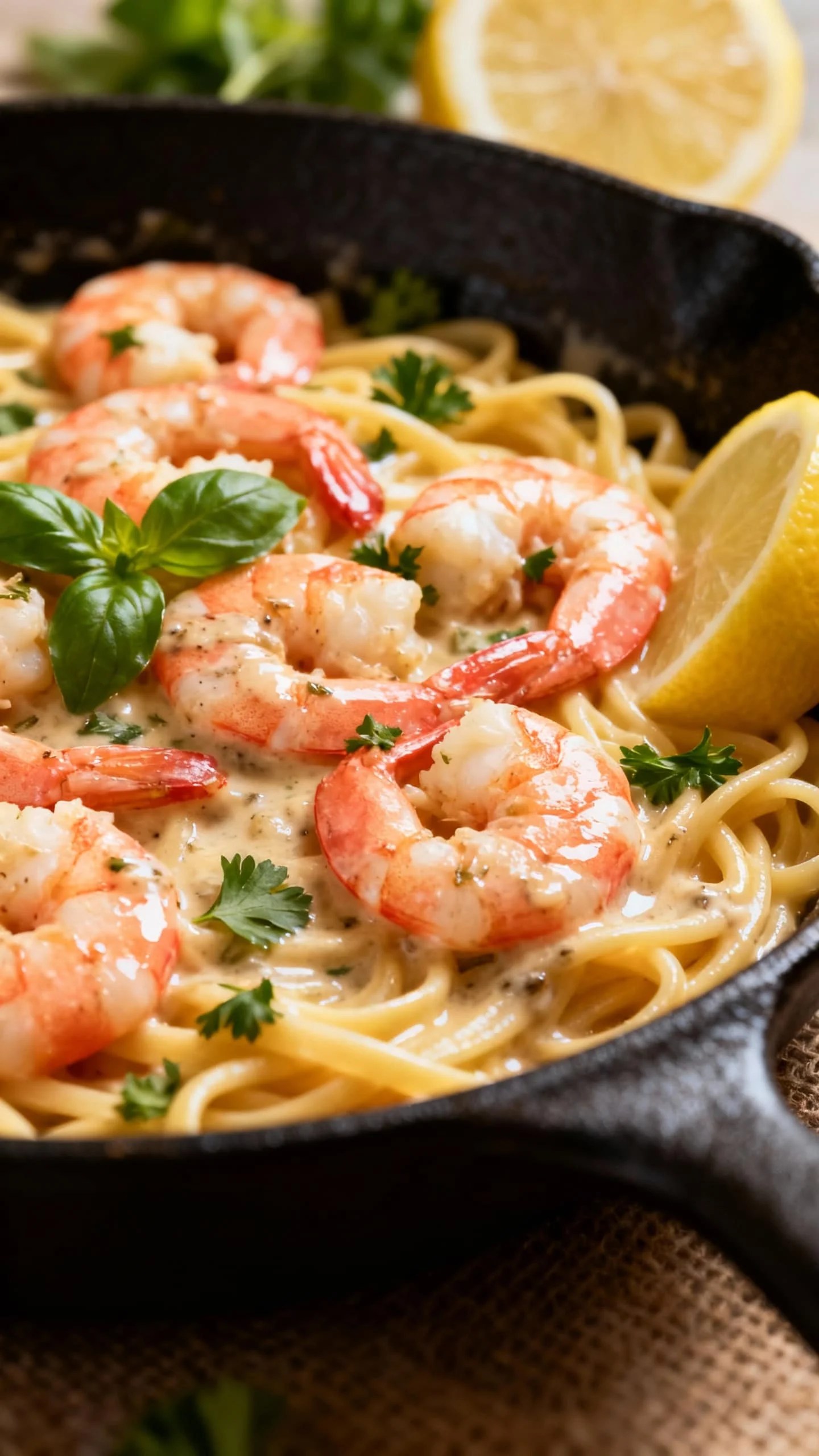 Creamy Garlic Shrimp Pasta