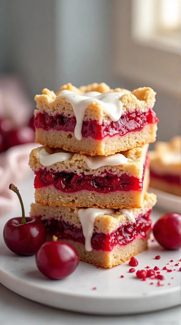 stacked cherry pie bars
