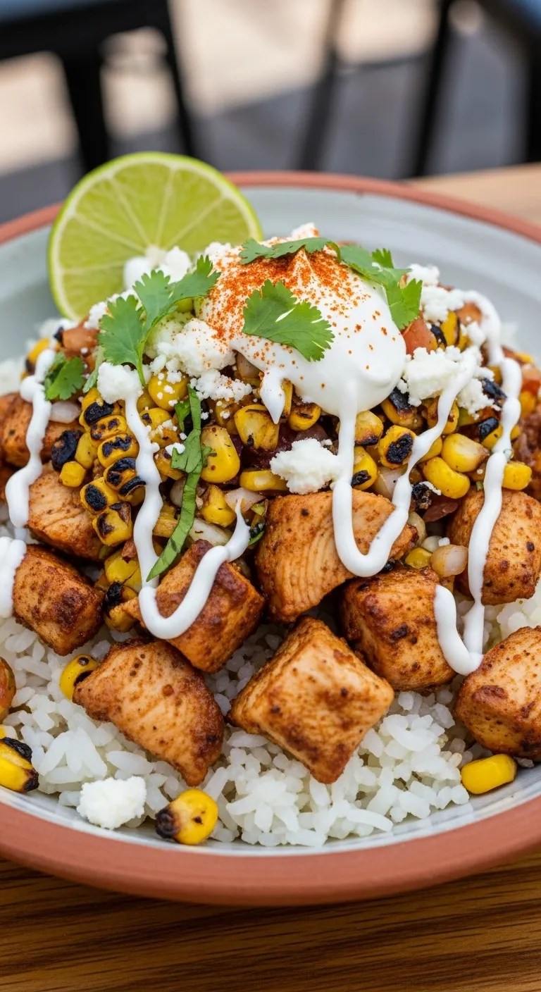 Street Corn Chicken Rice Bowl