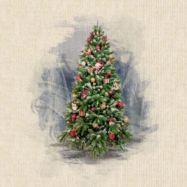Crafty Linen Panel Christmas Tree