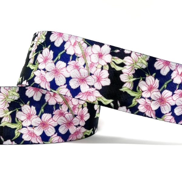 Patterned Nylon Printed Webbing Cherry Blossom