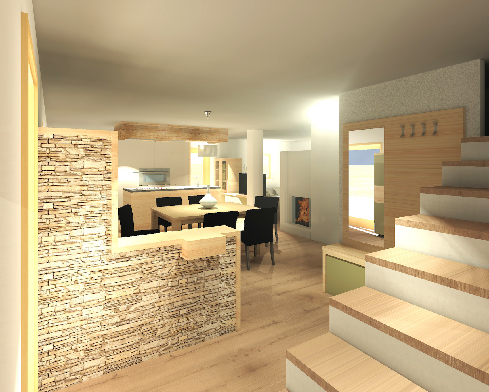 RENDER FALEGNAMERIA BRIGADI PROGETTAZIONE MONTAGNA ARREDAMENTO
