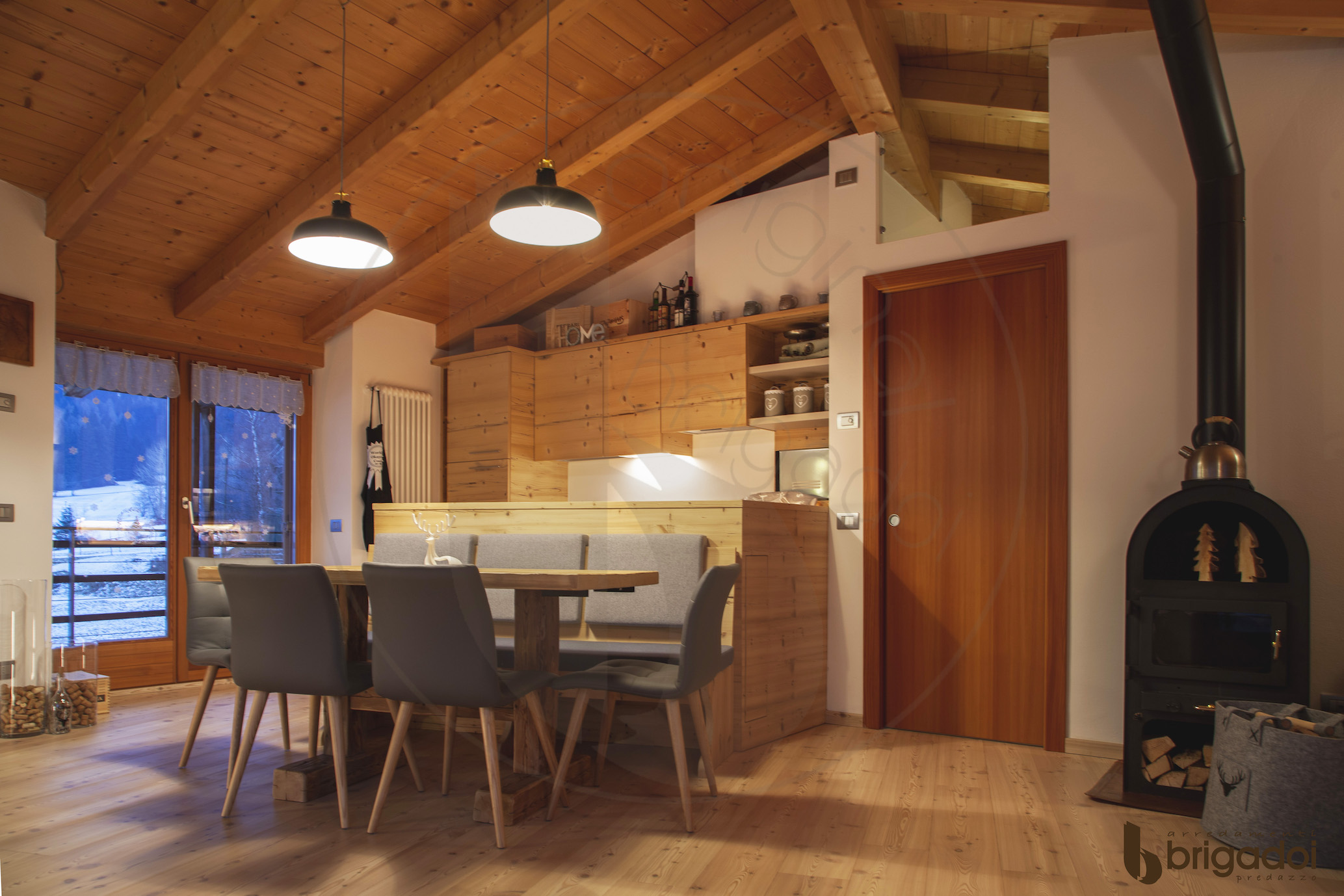 arredamenti falegnameria brigadoi legno trentino val di fiemme design mountain dolomiti cucina