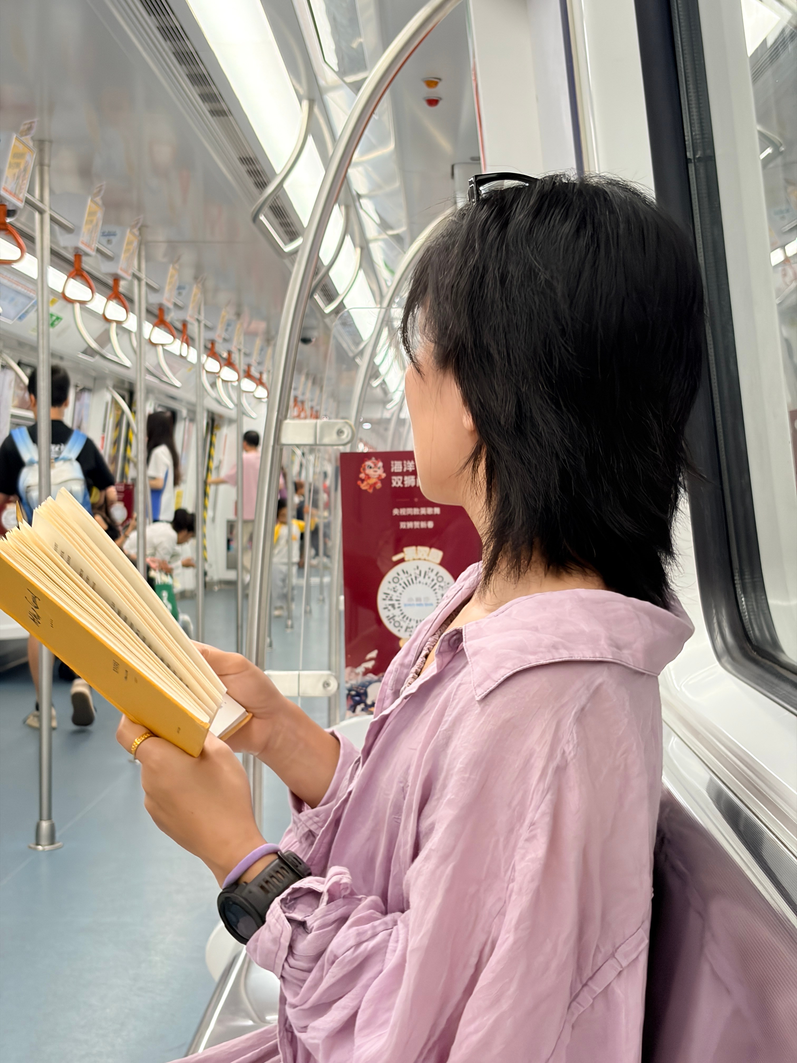 Falls reading on a subway