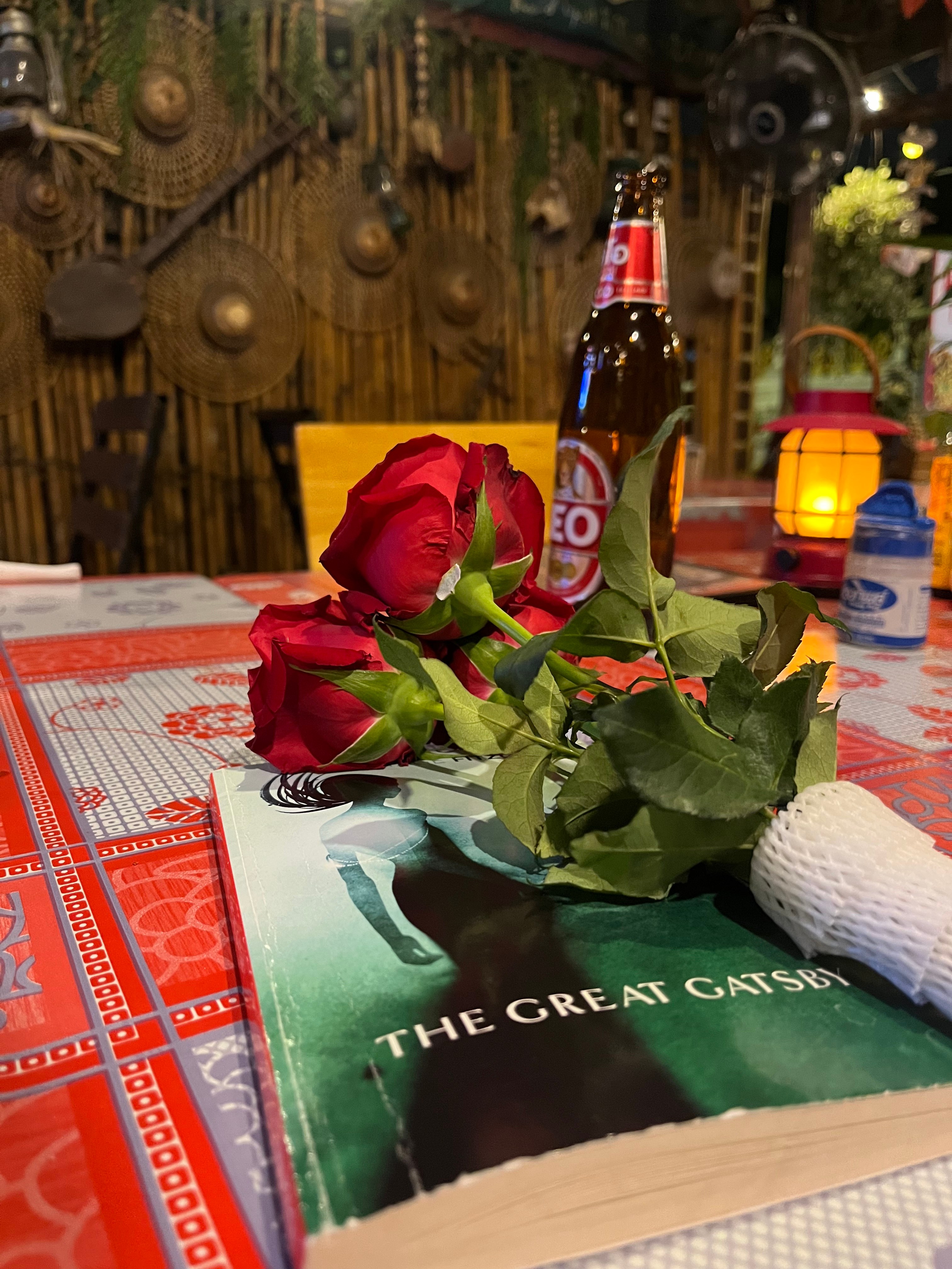 Book, Rose and Beer