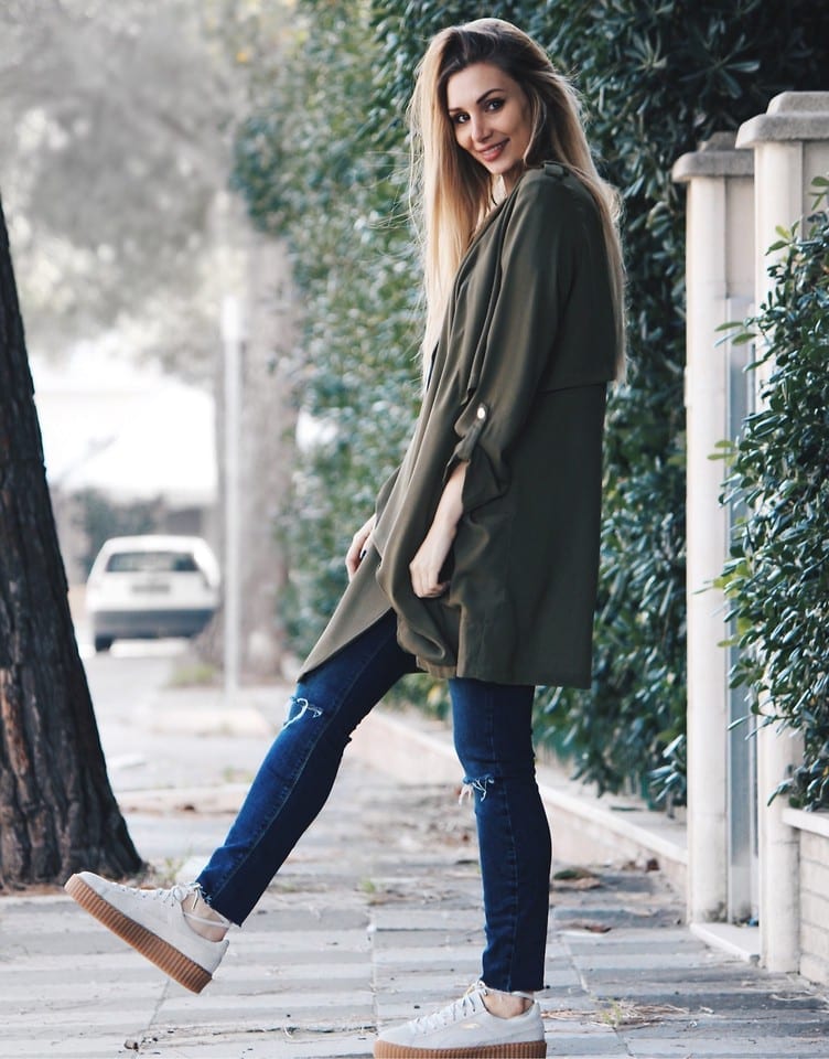 Shades of green coat outerwear layering ideas