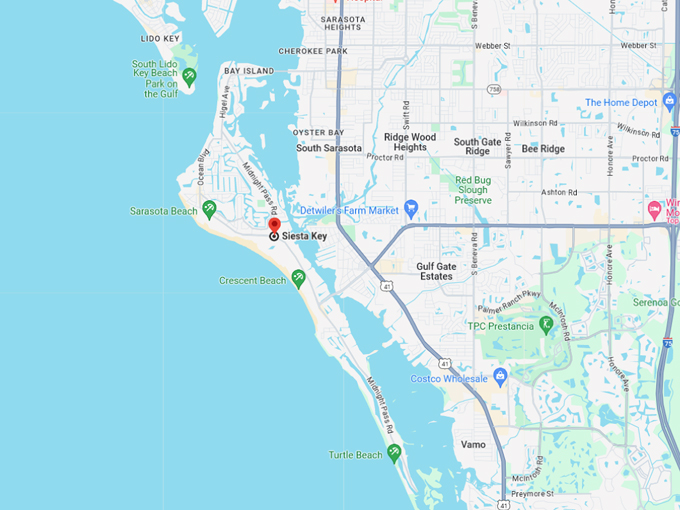 This Stunning Florida Island Siesta Key Screams Relaxation Map.