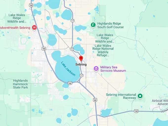 This Tiny Town In Florida Is A Dream Come True For Nature Lovers 16. Sebring Map 
