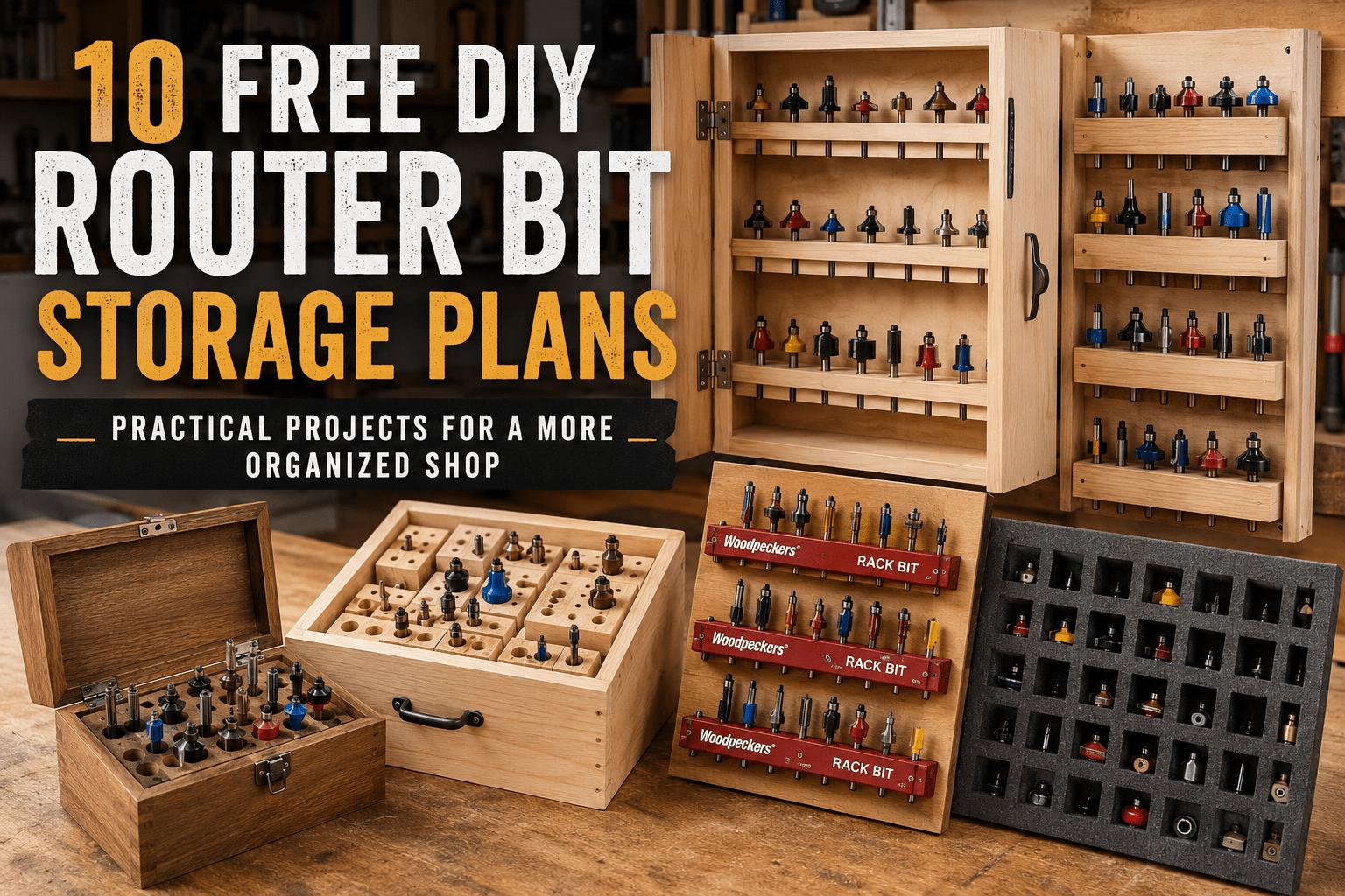 10 Free DIY Router Bit Storage Plans