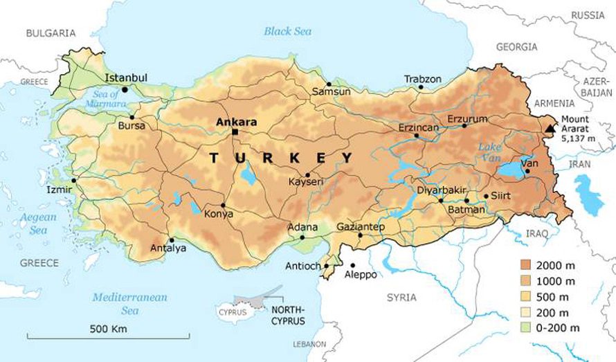 Geography About Turkey A New Map Of Turkey In Europe State Borders Turkey Map 730px 02 F583a57cba 