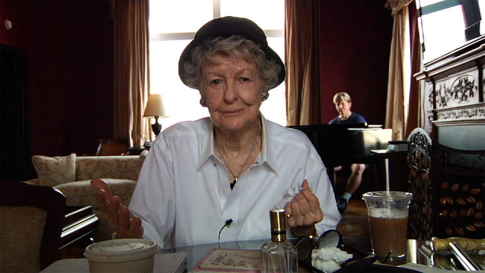 Elaine Stritch in a hat
