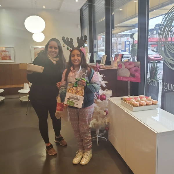 Angelina receives a holiday gift from FANS!