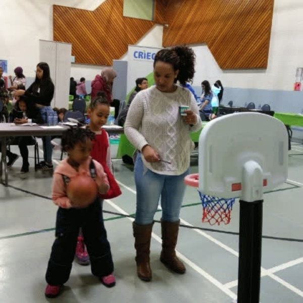 Newcomers playing at our booth during the CIWA Youth Forum