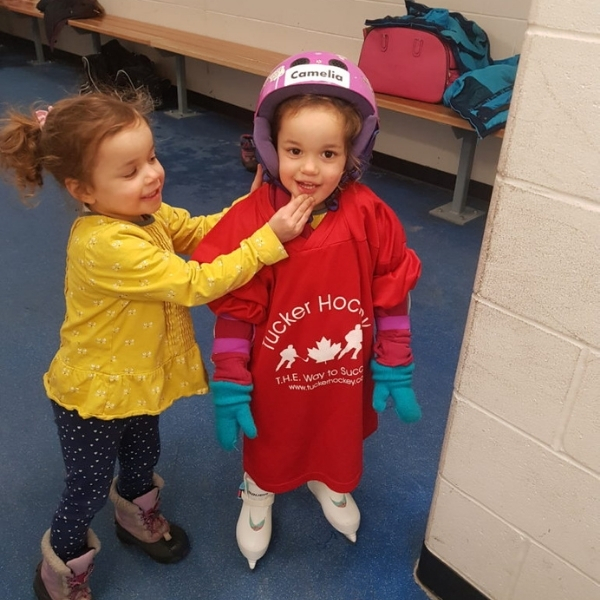 Camelia at Tucker Hockey skating lessons.