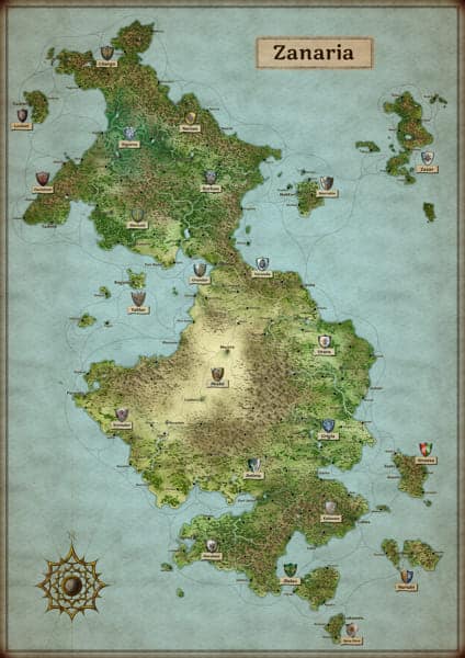 Zanaria A Highly Detailed Continent Map Fantasy Map Shop Zanaria Web 
