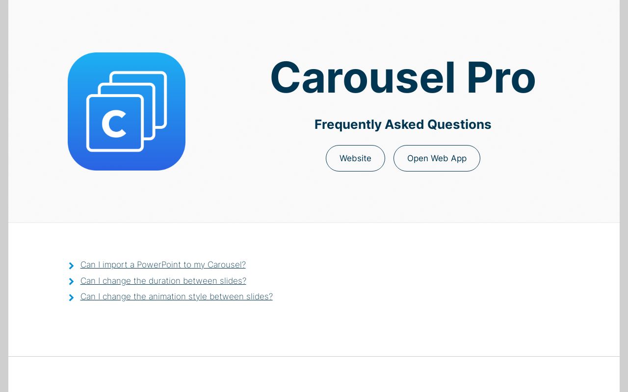 Carousel Pro Faq