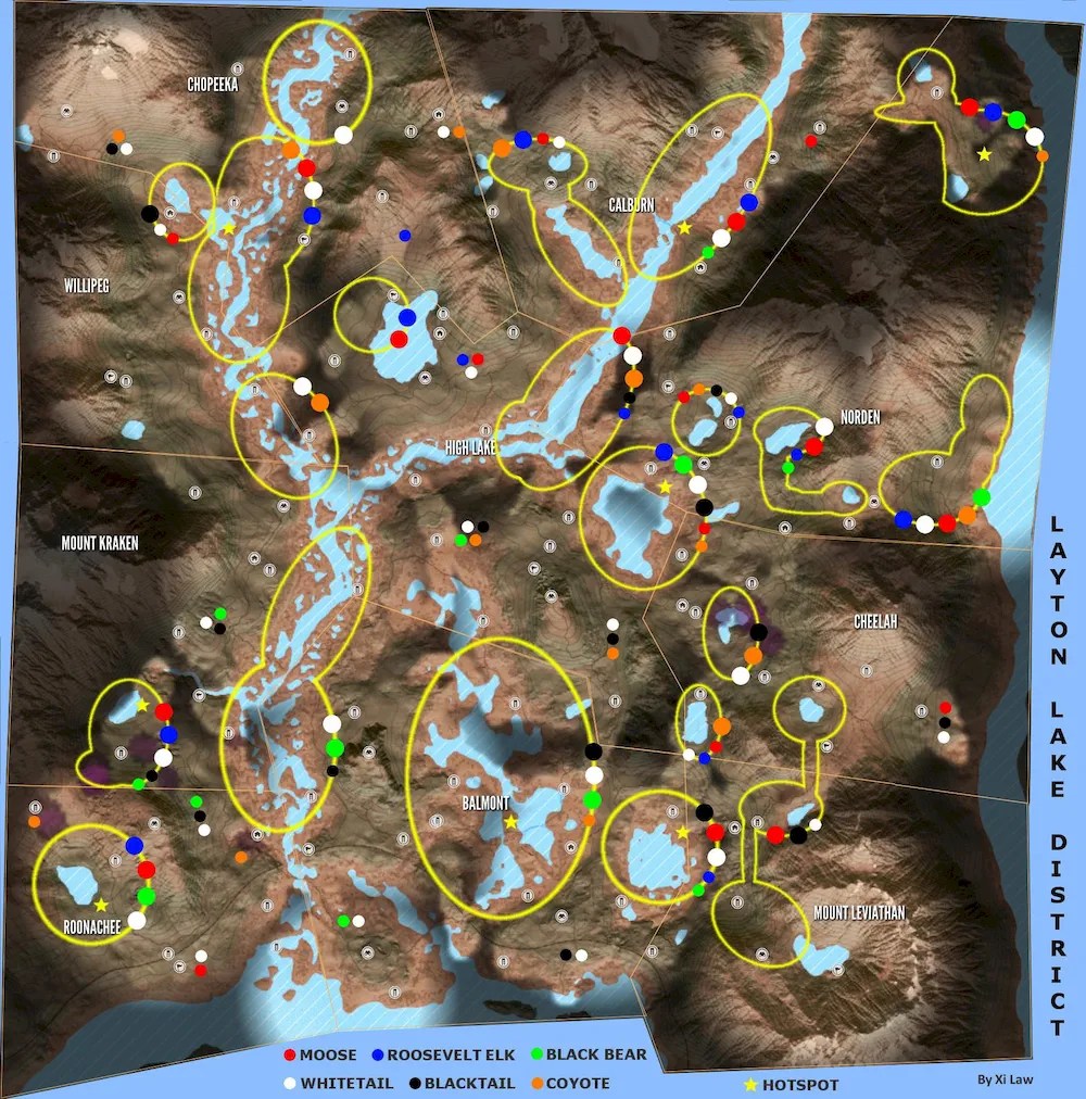 The Hunter Call Of The Wild Guide The Best Places To Hunt On The Map