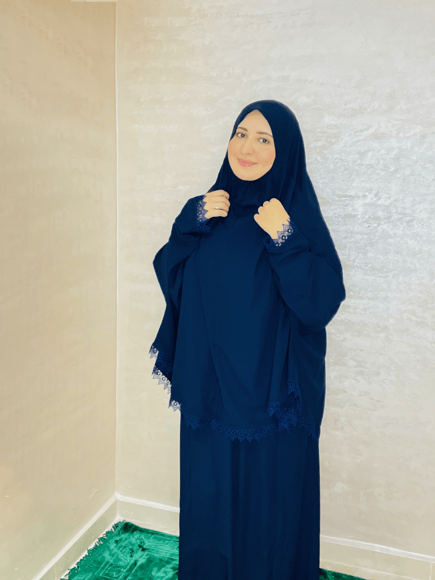 Ensemble De Prière Pour Fillette Musulmane - 2 Pièces (jupe + écharpe) - Taille 4 à 13 Ans, Polyester Confortable - 13